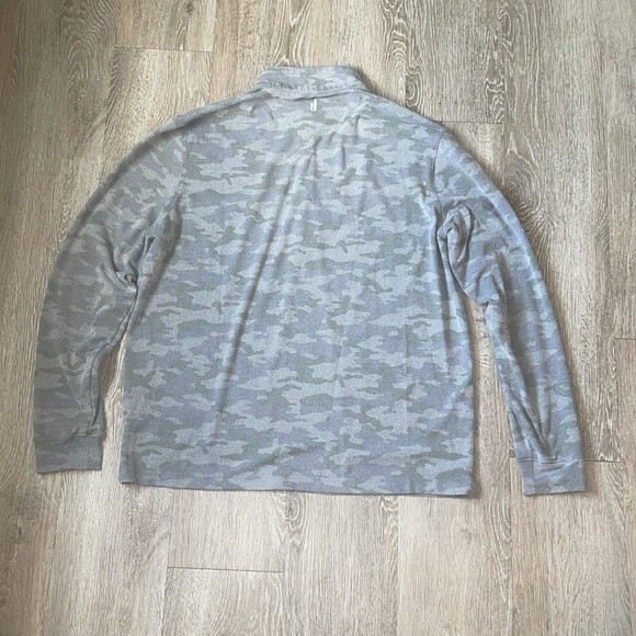 johnnie-O Heather Gray Quarter-Zip Pullover kc camo long sleeve size large - Picture 7 of 7